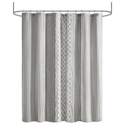 Hampton Park Imani 72" X 72" Shower Curtain In Gray