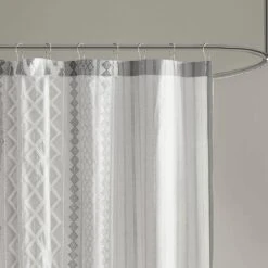 Hampton Park Imani 72" X 72" Shower Curtain In Gray -Home Decoration Series 64735889 4