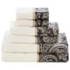 Hampton Park Aubrey 6-Piece Bath Towel Set In Black -Home Decoration Series 64735962 1