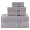 Hampton Park Organic 6-Piece Cotton Towel Set In Grey -Home Decoration Series 64736028 1