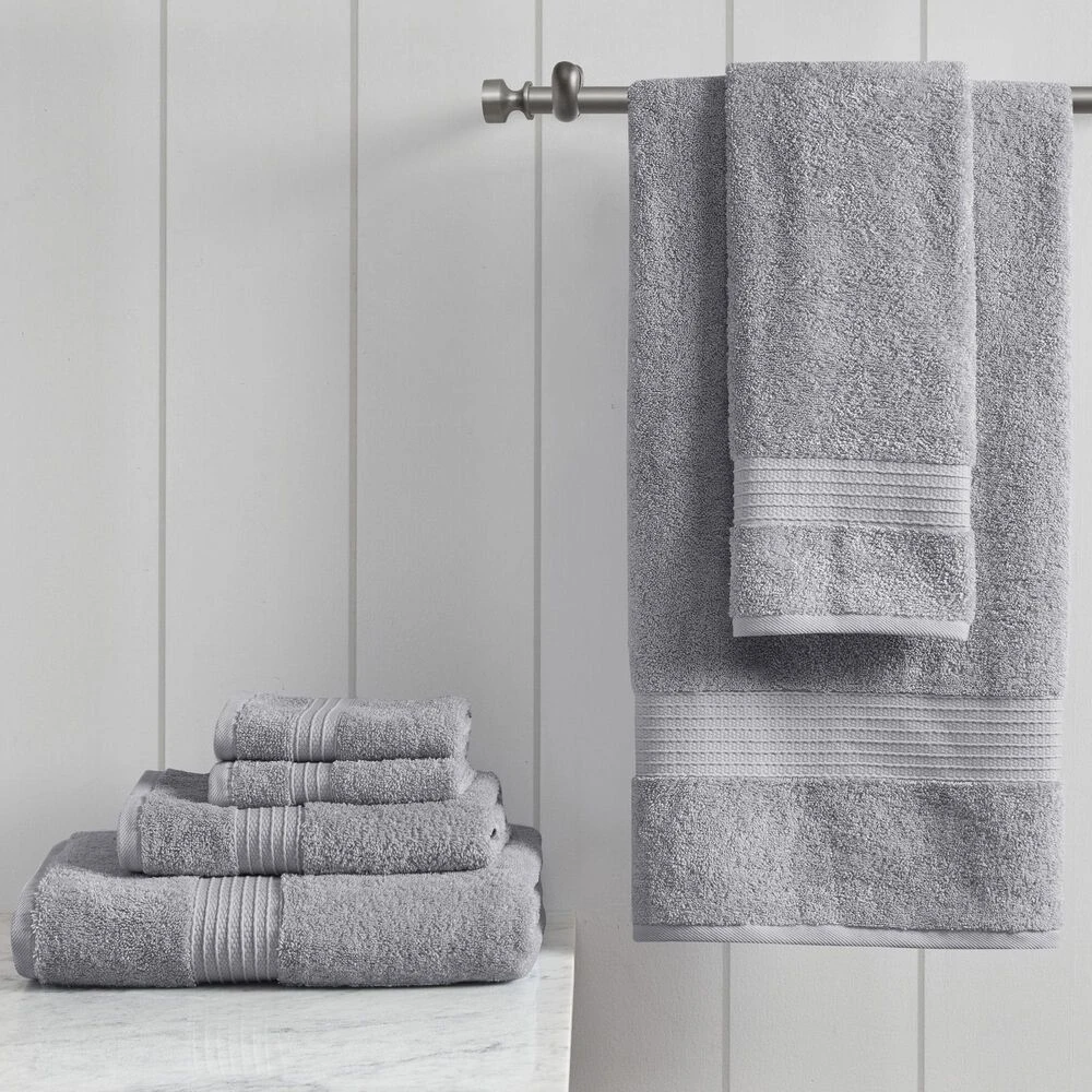 Hampton Park Organic 6-Piece Cotton Towel Set In Grey 4 Hampton Park Organic 6-Piece Cotton Towel Set In Grey - Image 2