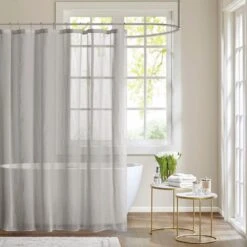 Hampton Park Anna Shower Curtain In Grey -Home Decoration Series 64736242 4