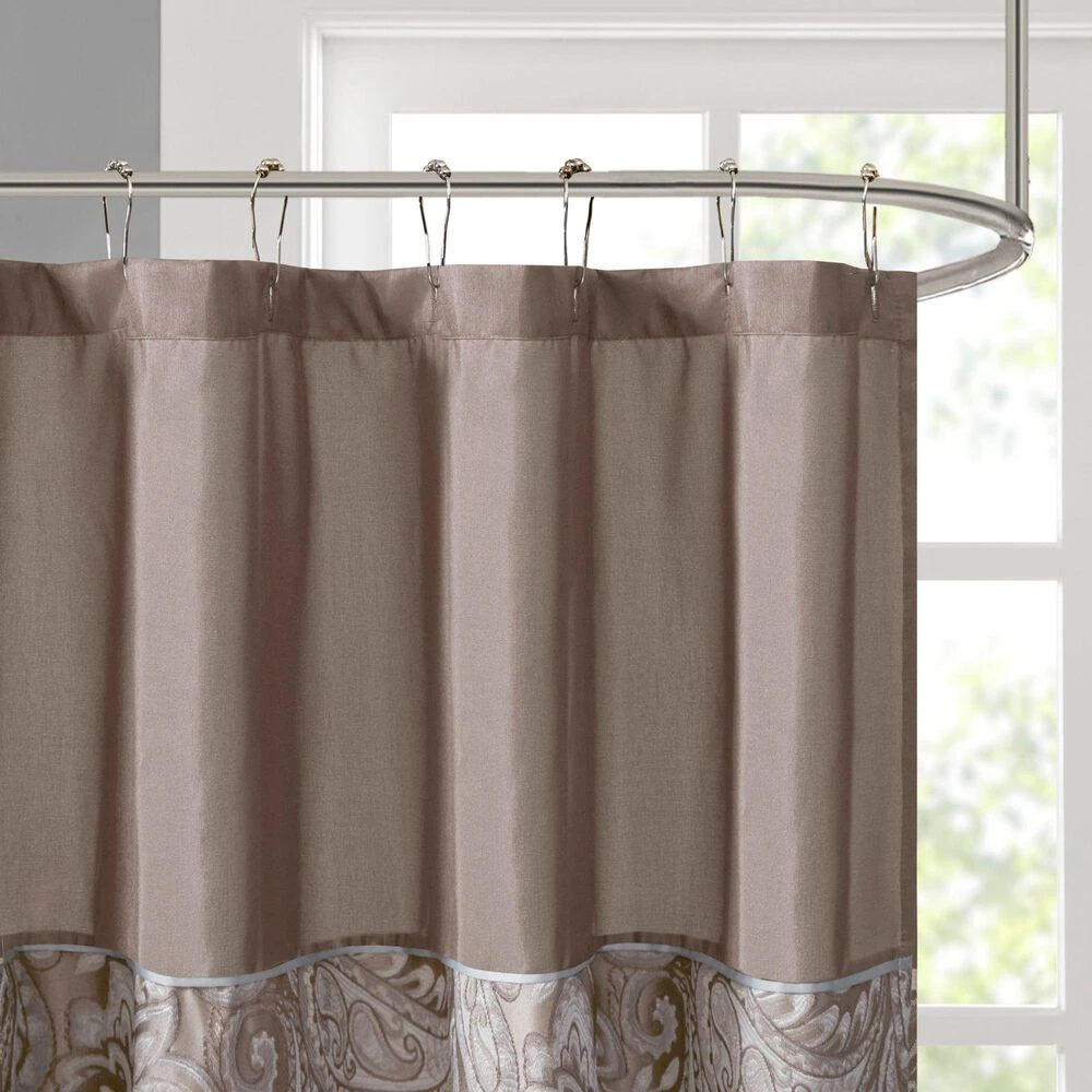 Hampton Park Aubrey 72" X 72" Shower Curtain In Blue And Brown 4 Hampton Park Aubrey 72" X 72" Shower Curtain In Blue And Brown - Image 2