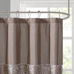 Hampton Park Aubrey 72" X 72" Shower Curtain In Blue And Brown 7 Hampton Park Aubrey 72" X 72" Shower Curtain In Blue And Brown -Home Decoration Series 64736291 3