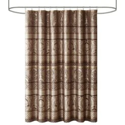 Hampton Park Bellagio 72" X 72" Shower Curtain In Brown