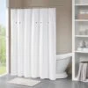 Hampton Park Finley Shower Curtain In White -Home Decoration Series 64736457 1