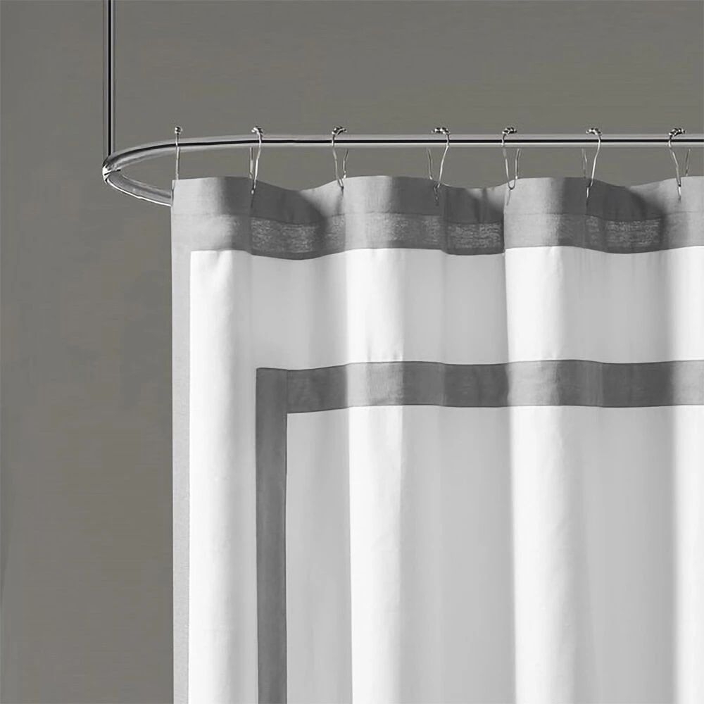 Hampton Park Greyson Shower Curtain In White And Grey 5 Hampton Park Greyson Shower Curtain In White And Grey - Image 3