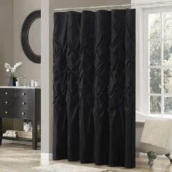 Hampton Park Laurel Shower Curtain In Black