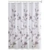 Hampton Park Magnolia Floral Printed Burnout Shower Curtain In Purple -Home Decoration Series 64736556 1