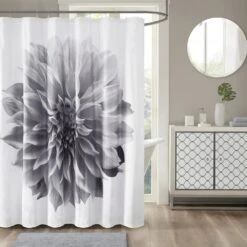 Hampton Park Norah 72" X 72" Shower Curtain In Grey -Home Decoration Series 64736630 4