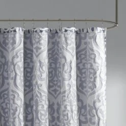 Hampton Park Odette 72" X 72" Shower Curtain In Navy And Silver -Home Decoration Series 64736648 3