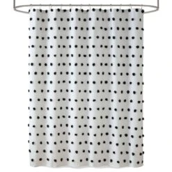 Hampton Park Sophie 72" X 72" Shower Curtain In Black And White