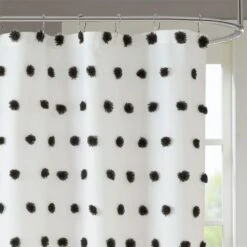 Hampton Park Sophie 72" X 72" Shower Curtain In Black And White -Home Decoration Series 64736754 3