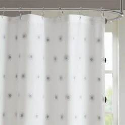 Hampton Park Sophie 72" X 72" Shower Curtain In Black And White -Home Decoration Series 64736754 4