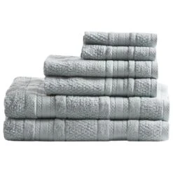 Hampton Park Adrien 6-Piece Bath Towel Set In Silver