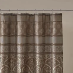 Hampton Park Zara 72" X 72" Jacquard Shower Curtain In Brown -Home Decoration Series 64736895 3