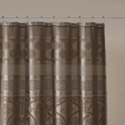 Hampton Park Zara 72" X 72" Jacquard Shower Curtain In Brown -Home Decoration Series 64736895 4