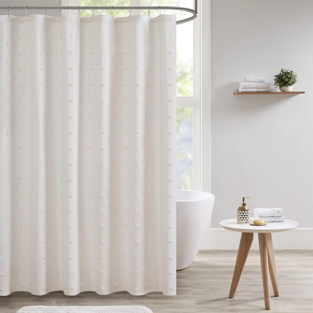 Hampton Park Brooklyn 72" X 70" Shower Curtain In Ivory 4 Hampton Park Brooklyn 72" X 70" Shower Curtain In Ivory - Image 2