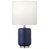 Hudson And Canal Lambert 15" Mini Table Lamp In Matte Navy And Brushed Nickel -Home Decoration Series 64859473 1