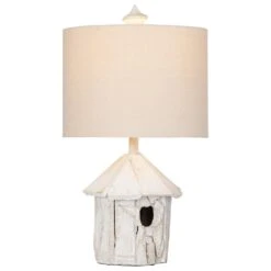 Crestview Collection Birdhouse Table Lamp In White