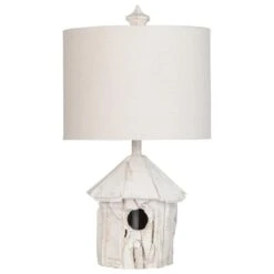 Crestview Collection Birdhouse Table Lamp In White -Home Decoration Series 64868391 4