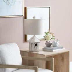 Crestview Collection Birdhouse Table Lamp In White -Home Decoration Series 64868391 6