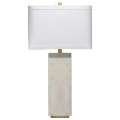 Splendor Living Reflection Table Lamp In Grey And Gold Leaf