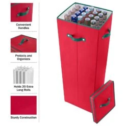 Timberlake Wrapping Paper Storage Organizer In Red -Home Decoration Series 64933856 9