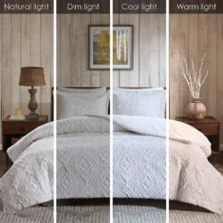 Hampton Park Teton 3-Piece Full/Queen Quilt Set In Ivory -Home Decoration Series 64946726 5