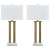 Signature Design By Ashley Coopermen Table Lamp In Gold And White -Home Decoration Series 65002750 1